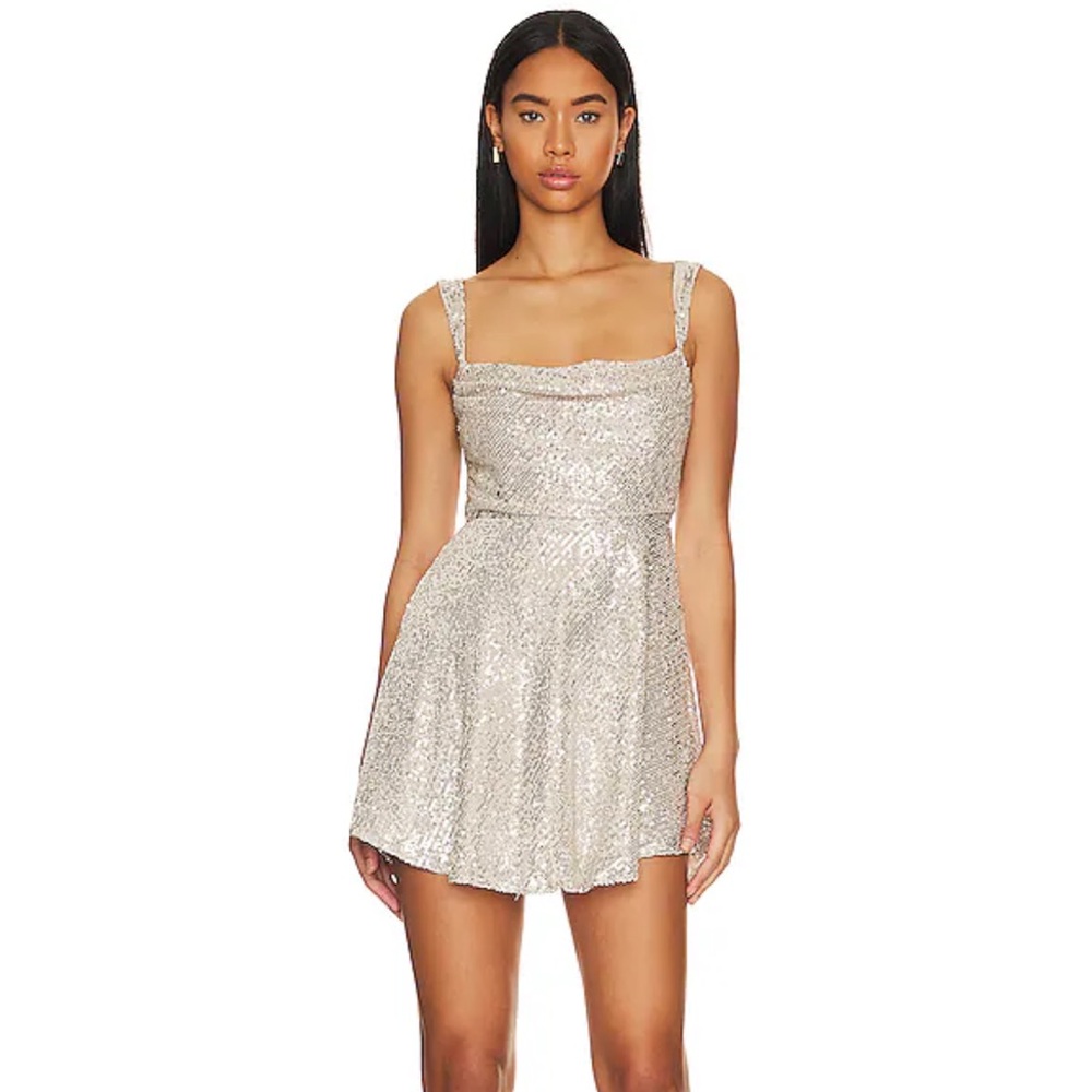 For Love & Lemons Candice Mini Sequin Corset Dress